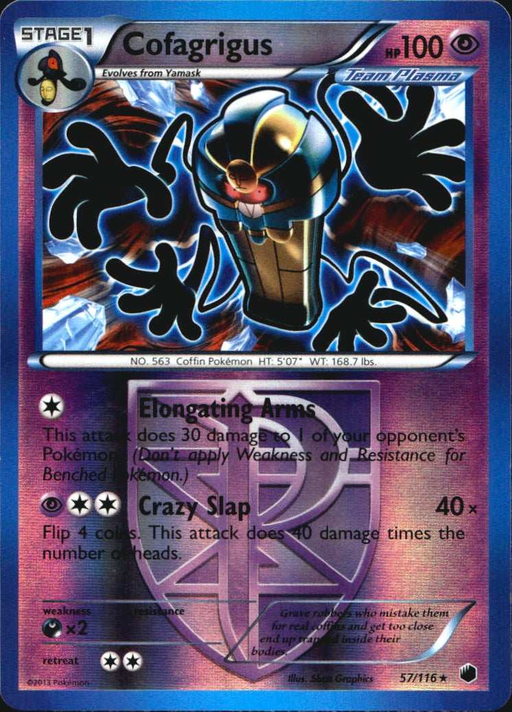Cofagrigus 57/116 Rare Plasma Freeze Pokemon Reverse Holo Near Mint