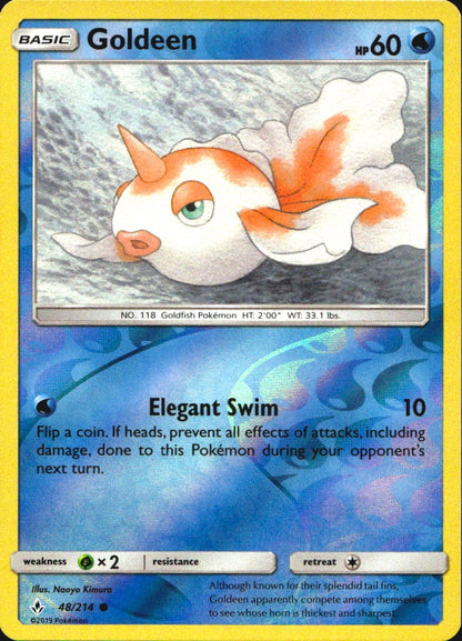 Goldeen 48/214 Common Unbroken Bonds Pokemon Reverse Holo Near Mint