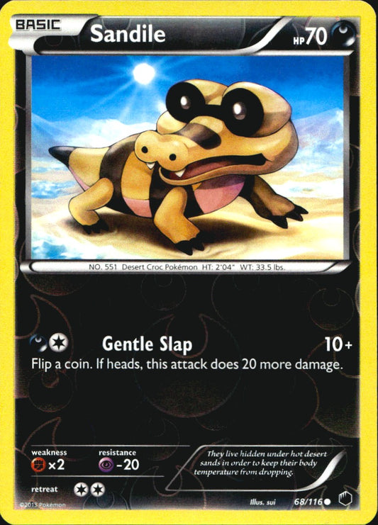 Sandile 68/116 Common Plasma Freeze Pokemon Reverse Holo Near Mint