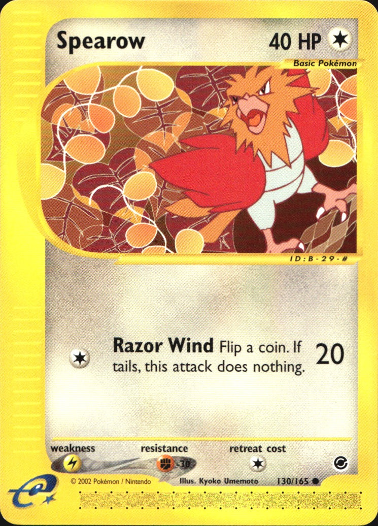 Spearow 130/165 Common Expedition Base Set Pokemon Near Mint