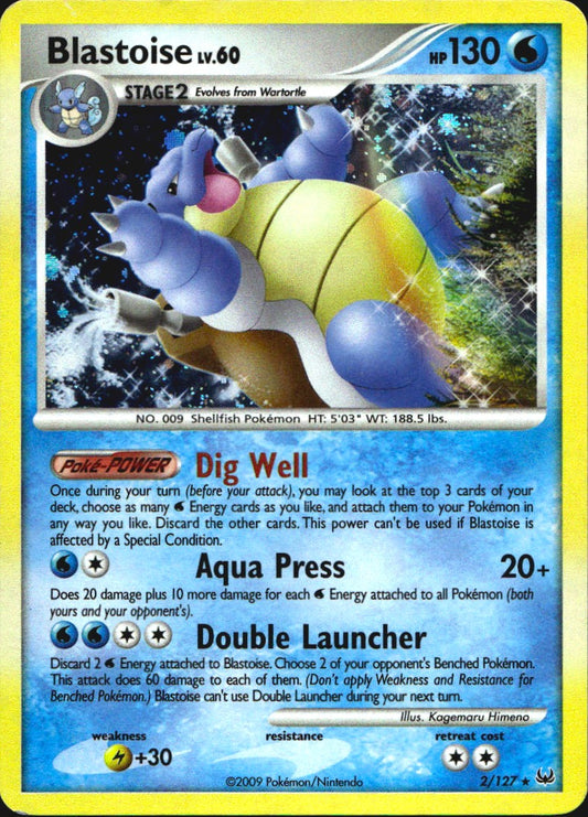 Blastoise 2/127 Holo Rare Platinum Pokemon Near Mint