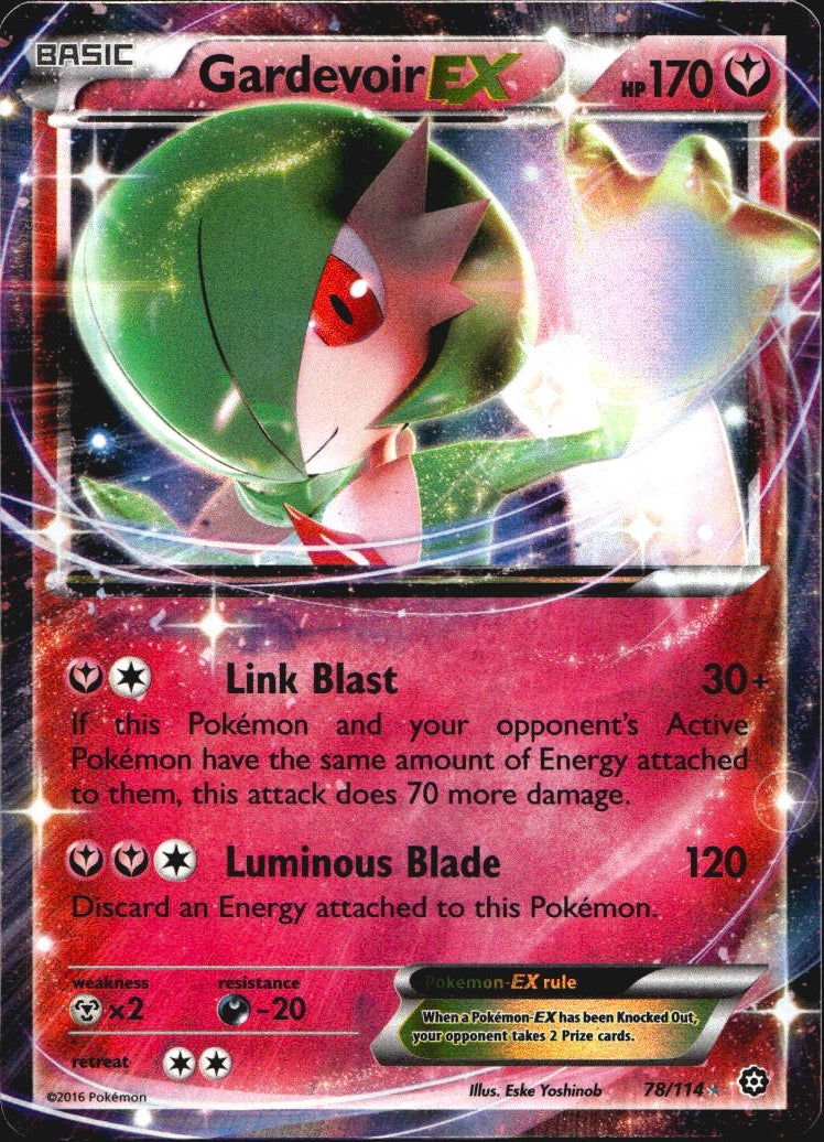 Gardevoir EX 78/114 Holo EX Rare Steam Siege Pokemon Near Mint