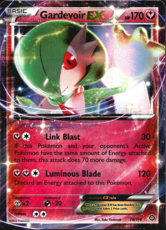 Gardevoir EX 78/114 Holo EX Rare Steam Siege Pokemon Near Mint
