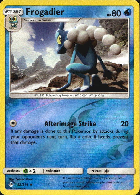 Frogadier 52/214 Uncommon Unbroken Bonds Pokemon Reverse Holo Near Mint