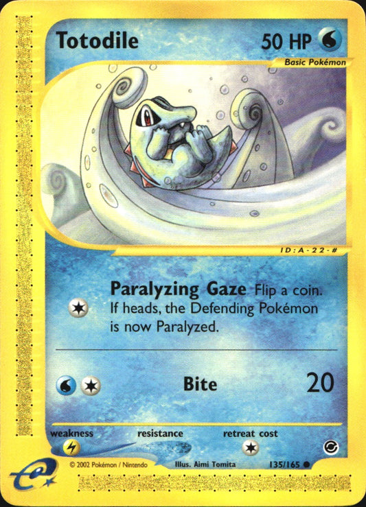 Totodile 135/165 Common Expedition Base Set Pokemon Near Mint