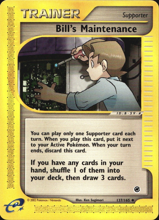 Bill's Maintenance 137/165 Uncommon Expedition Base Set Pokemon Near Mint