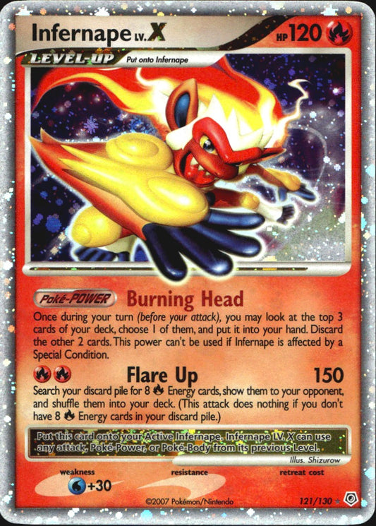 Infernape LV.X 121/130 Holo Rare LV.X Diamond & Pearl Pokemon Near Mint