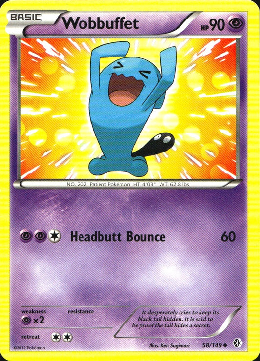 Wobbuffet 58/149 Uncommon Boundaries Crossed Pokemon Near Mint
