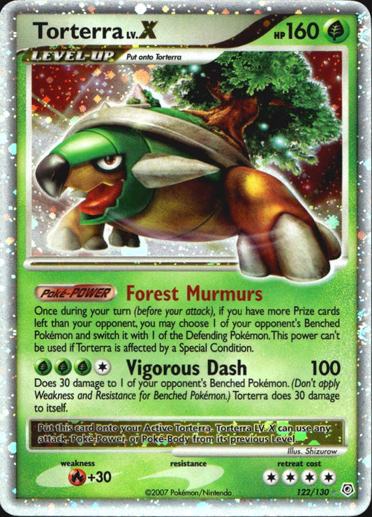 Torterra LV.X 122/130 Holo Rare LV.X Diamond & Pearl Pokemon Near Mint