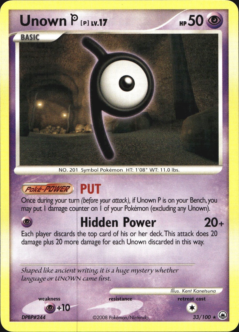 Unown [P] 33/100 Rare Majestic Dawn Pokemon Near Mint