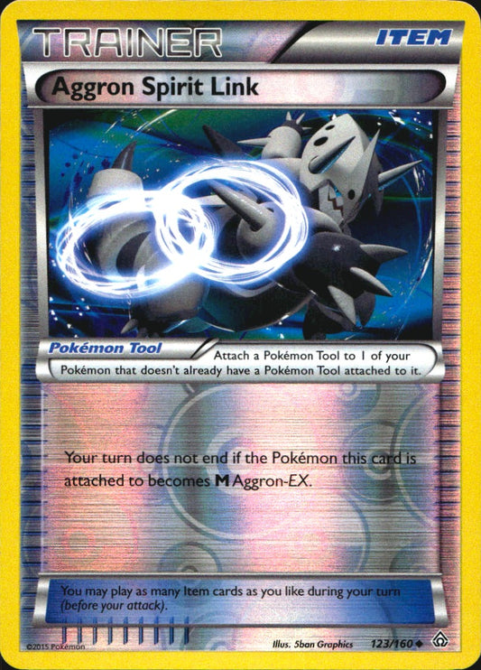 Aggron Spirit Link 123/160 Uncommon Primal Clash Pokemon Reverse Holo Near Mint