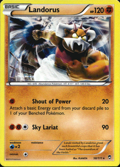Landorus 58/111 Holo Rare Furious Fists Pokemon Near Mint