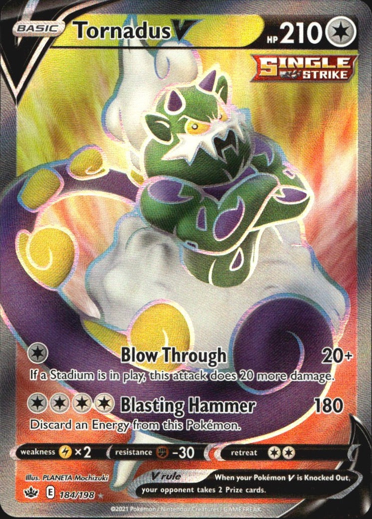 Tornadus V 184/198 Ultra Rare Chilling Reign Near Mint