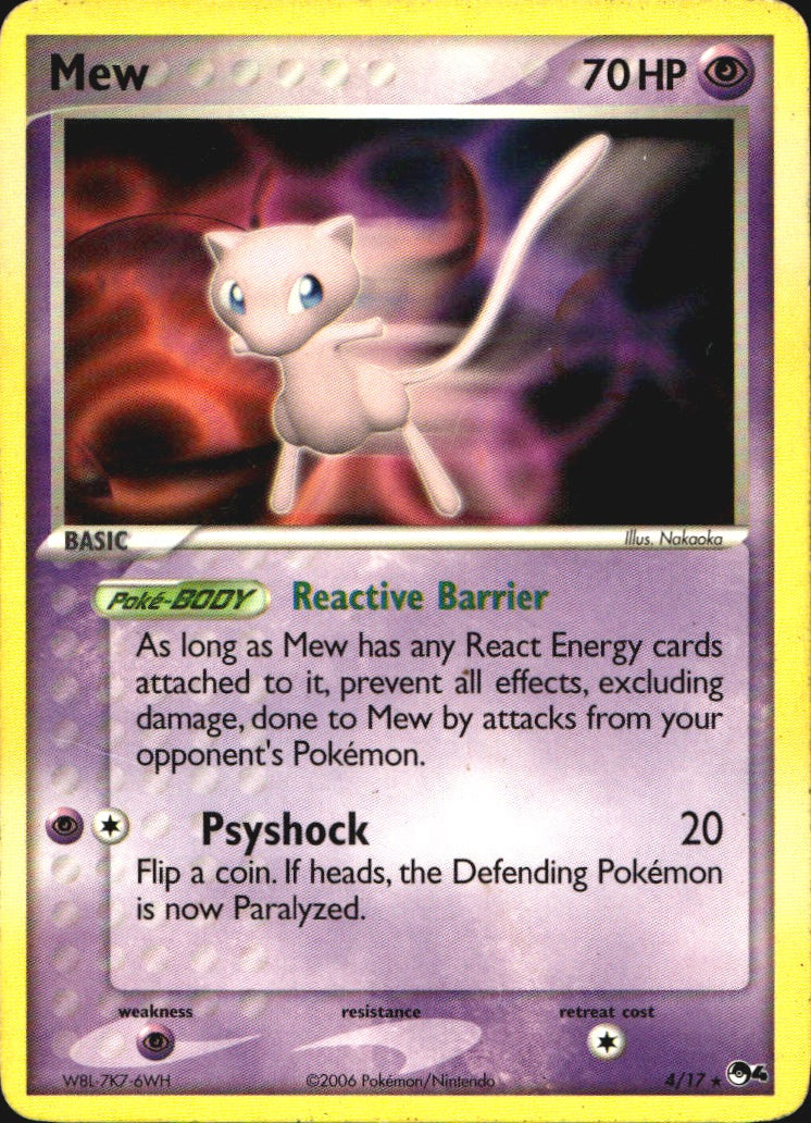 Mew 4/17 Rare POP Series 4 Pokemon Lightly Played