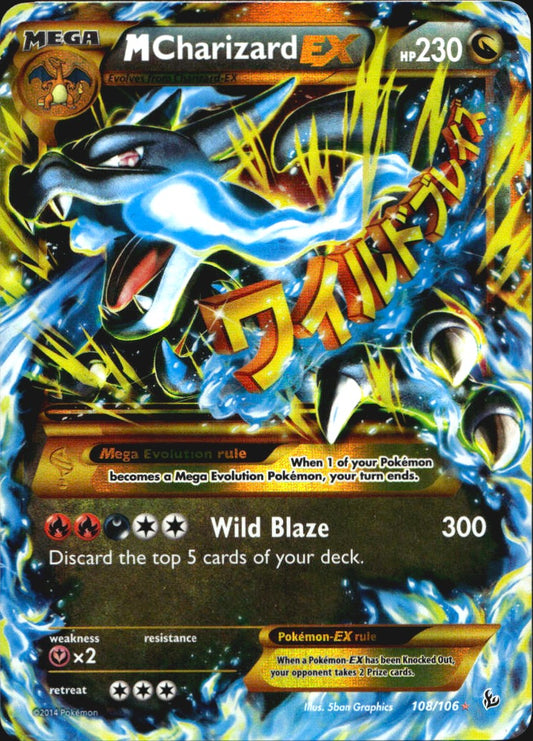 M Charizard EX 108/106 Secret Rare Flashfire Pokemon Near Mint