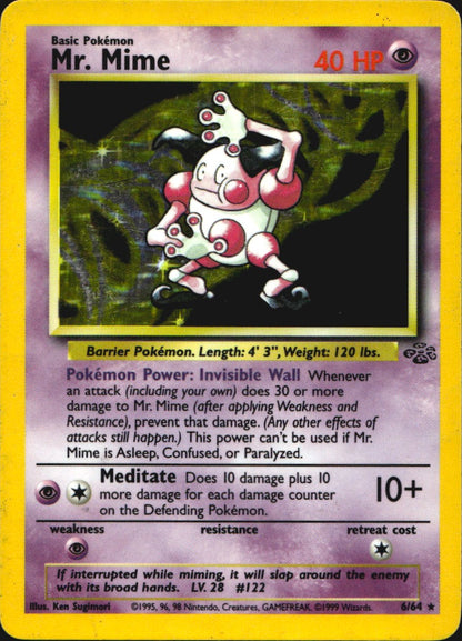 Mr. Mime 6/64 Holo Rare Jungle Pokemon Heavily Played