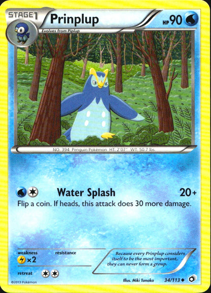 Prinplup 34/113 Uncommon Legendary Treasures Pokemon Near Mint