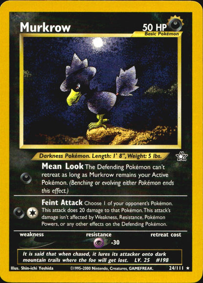 Murkrow 24/111 Rare Neo Genesis Pokemon Near Mint