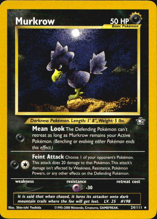 Murkrow 24/111 Rare Neo Genesis Pokemon Near Mint