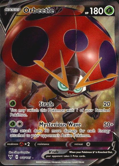 Orbeetle V 166/185 Rare Ultra Vivid Voltage Pokemon Near Mint
