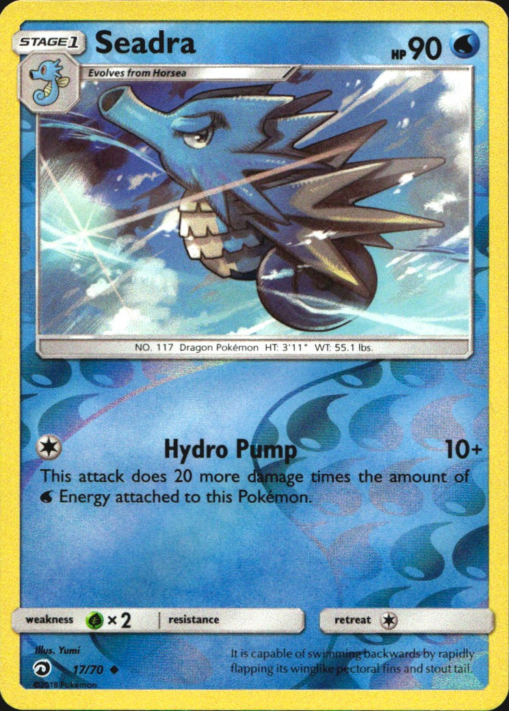 Seadra 17/70 Uncommon Dragon Majesty Pokemon Reverse Holo Near Mint