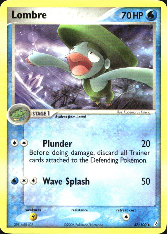Lombre 37/100 Uncommon Crystal Guardians Pokemon Near Mint