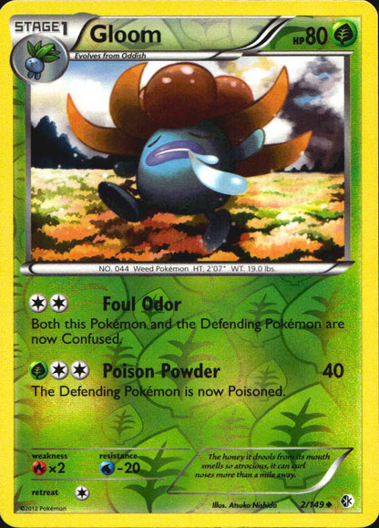 Gloom 2/149 Uncommon Boundaries Crossed Pokemon Reverse Holo Near Mint