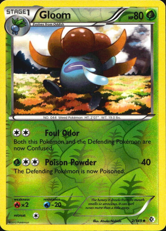 Gloom 2/149 Uncommon Boundaries Crossed Pokemon Reverse Holo Near Mint