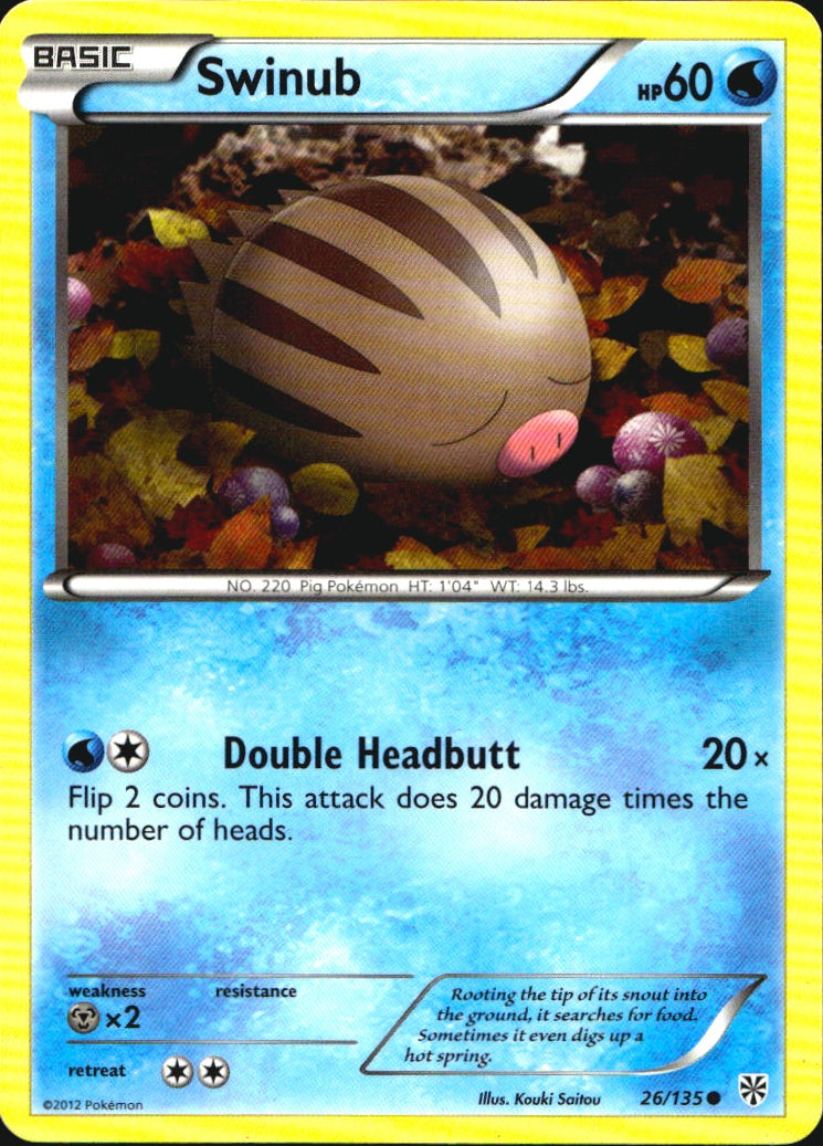 Swinub 26/135 Common Plasma Storm Pokemon Near Mint
