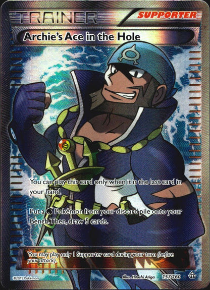 Archie's Ace in the Hole 157/160 Rare Ultra Primal Clash Pokemon Lightly Played