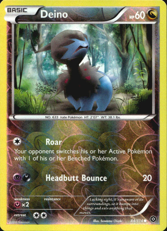 Deino 84/114 Common Steam Siege Pokemon Reverse Holo Near Mint