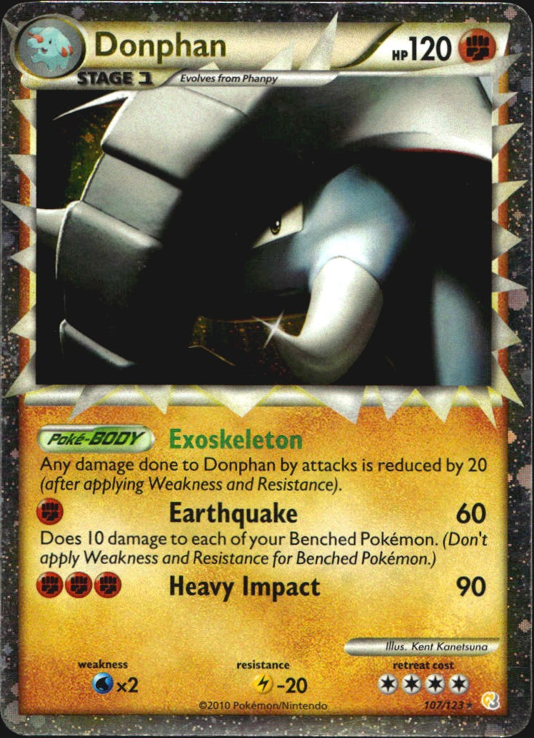 Donphan 107/123 Rare Prime HeartGold & SoulSilver Pokemon Lightly Played