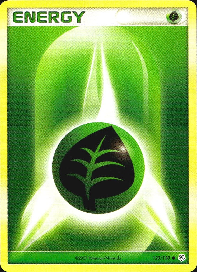Grass Energy 123/130 Common Diamond & Pearl Pokemon Near Mint