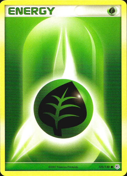 Grass Energy 123/130 Common Diamond & Pearl Pokemon Near Mint
