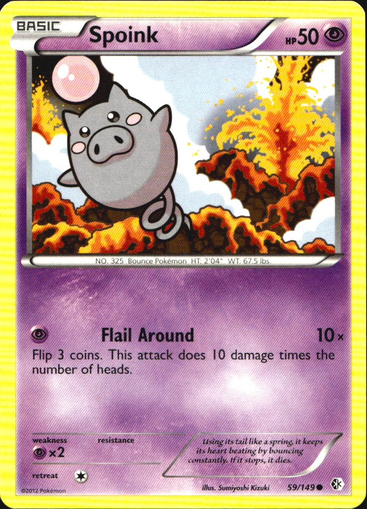 Spoink 59/149 Common Boundaries Crossed Pokemon Near Mint