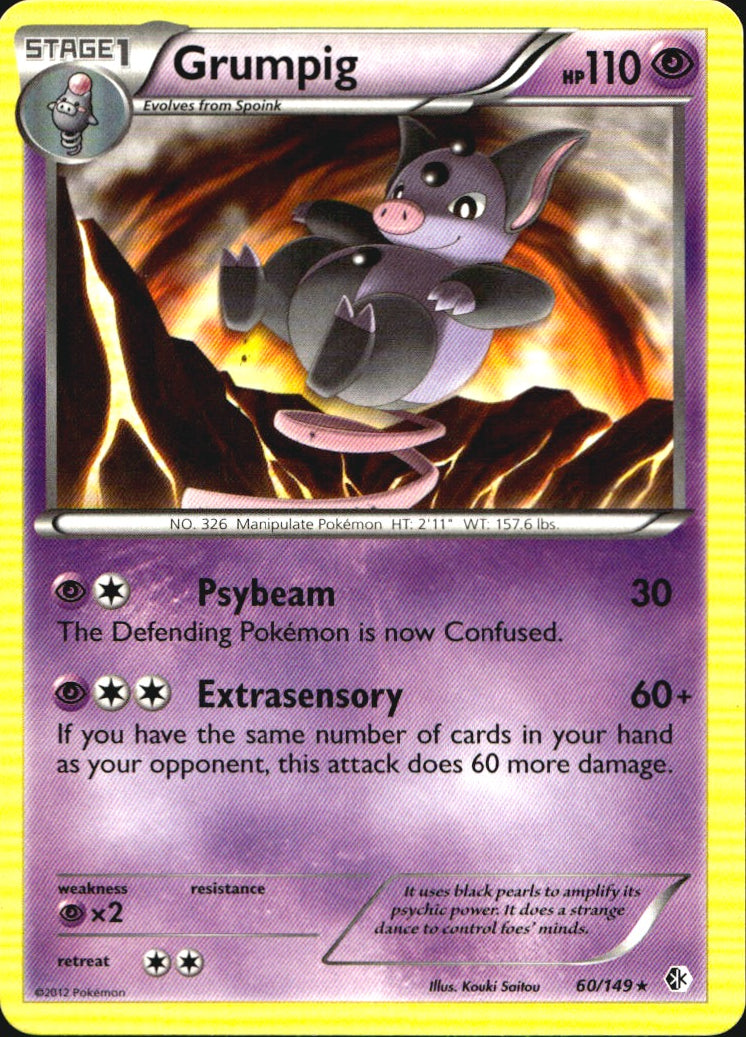 Grumpig 60/149 Rare Boundaries Crossed Pokemon Near Mint