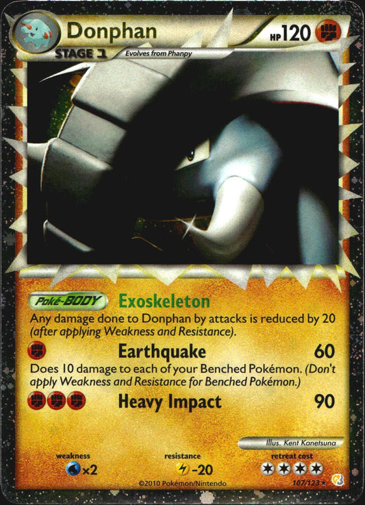 Donphan 107/123 Rare Prime HeartGold & SoulSilver Pokemon Near Mint