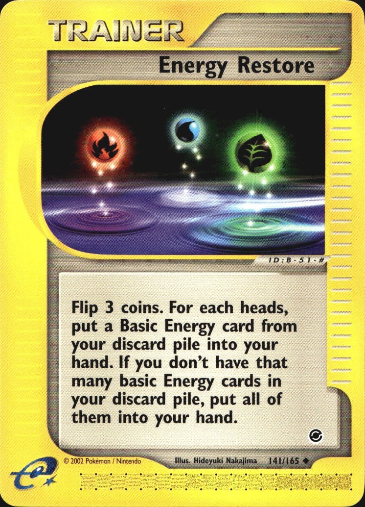 Energy Restore 141/165 Uncommon Expedition Base Set Pokemon Near Mint
