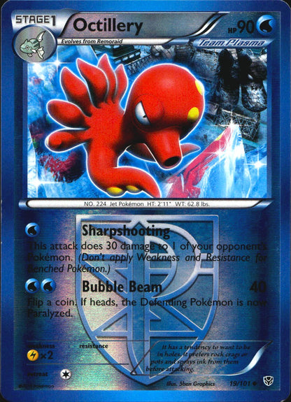 Octillery 19/101 Uncommon Plasma Blast Pokemon Reverse Holo Near Mint