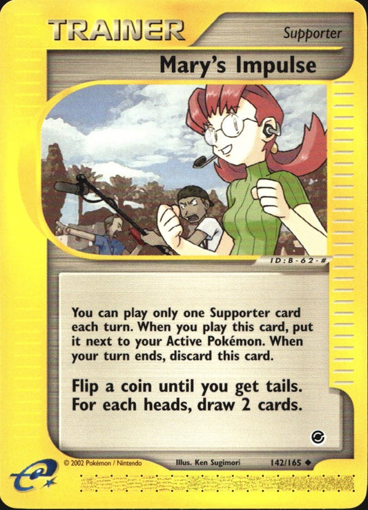 Mary's Impulse 142/165 Uncommon Expedition Base Set Pokemon Near Mint