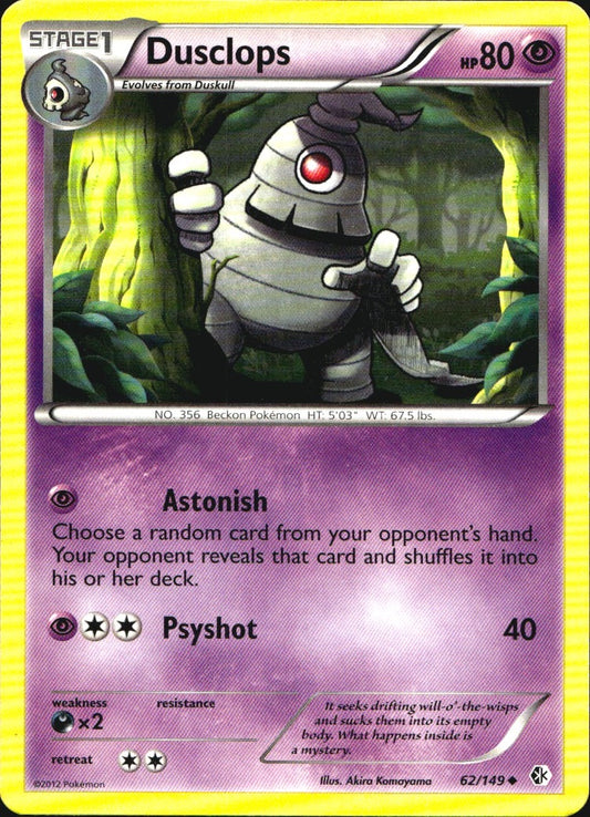 Dusclops 62/149 Uncommon Boundaries Crossed Pokemon Near Mint