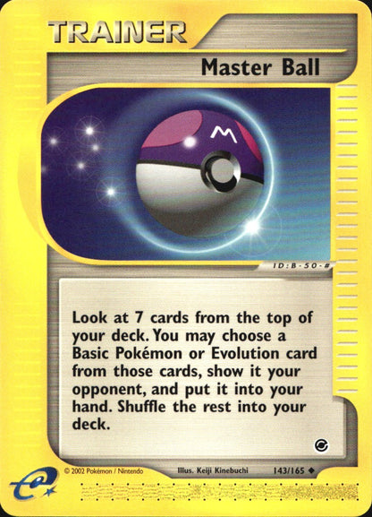 Master Ball 143/165 Uncommon Expedition Base Set Pokemon Near Mint