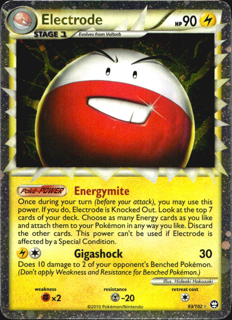 Electrode 93/102 Rare Prime HGSS Triumphant Pokemon Lightly Played