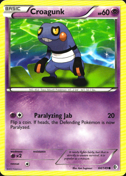 Croagunk 64/149 Common Boundaries Crossed Pokemon Near Mint