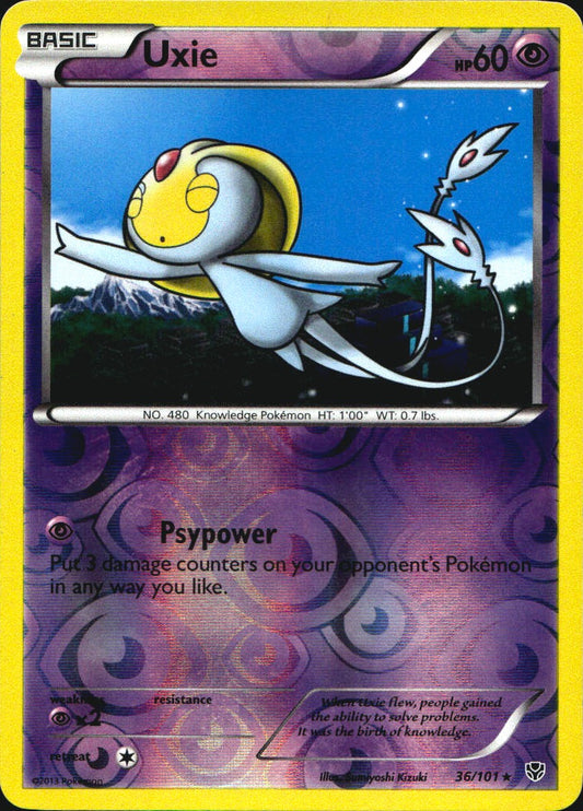Uxie 36/101 Rare Plasma Blast Pokemon Reverse Holo Near Mint