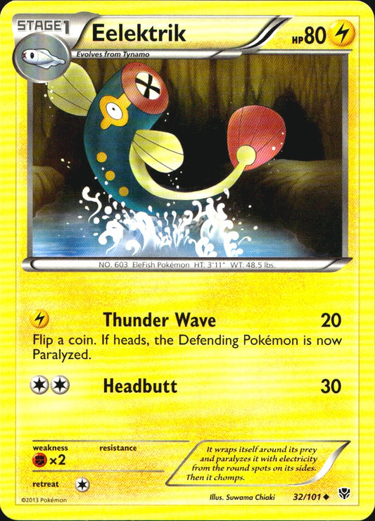 Eelektrik 32/101 Uncommon Plasma Blast Pokemon Near Mint