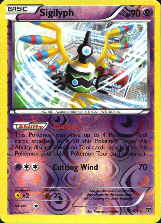 Sigilyph 41/101 Holo Rare Plasma Blast Pokemon Reverse Holo Near Mint