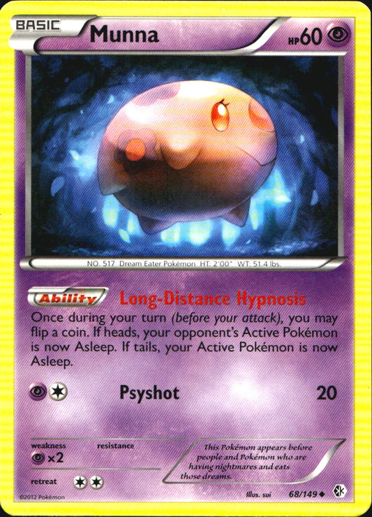 Munna 68/149 Uncommon Boundaries Crossed Pokemon Near Mint