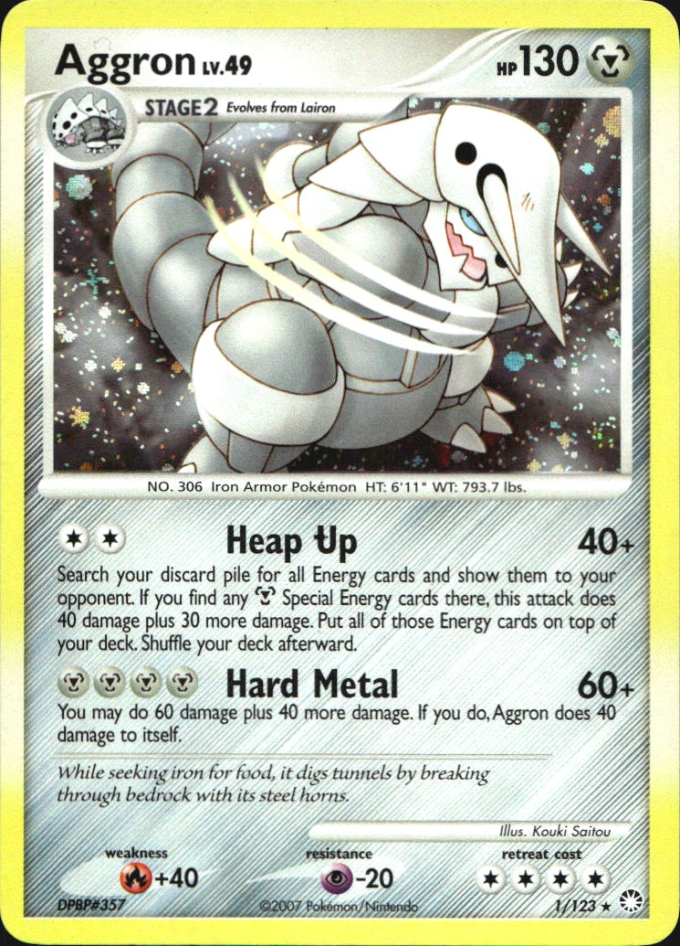 Aggron 1/123 Holo Rare Mysterious Treasures Pokemon Near Mint