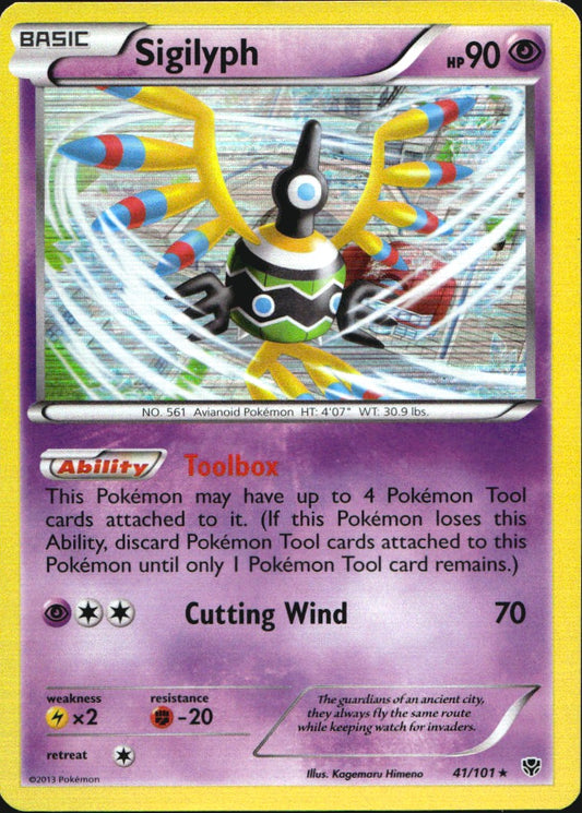 Sigilyph 41/101 Holo Rare Plasma Blast Pokemon Near Mint